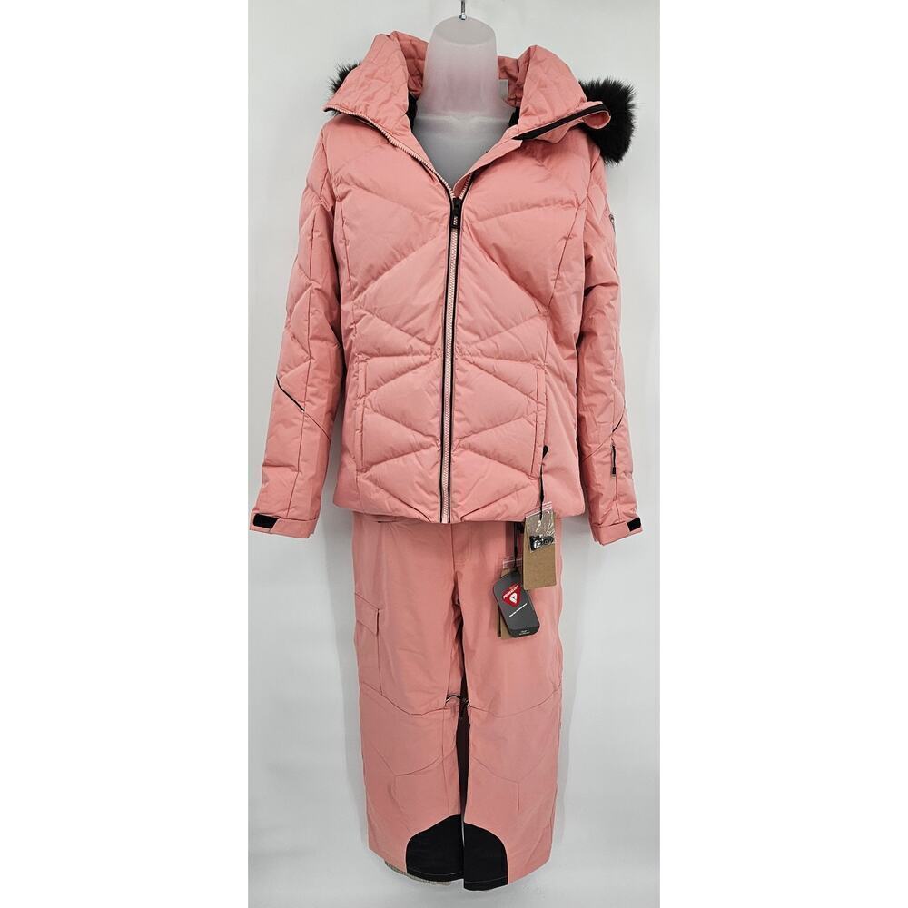 Rossignol Women's L Cooper Pink Relaxed Bib w/Matching Staci Pearly Jacket NWT